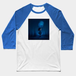 Blue Forest Moon Girl Baseball T-Shirt